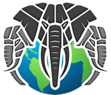 PACHYDERM GLOBAL elephant globe mark
